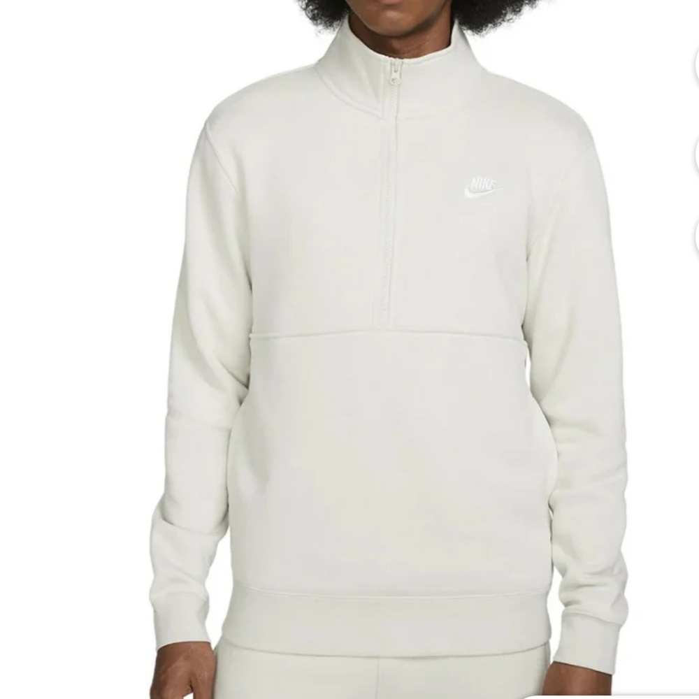 Nike Sportswear Club 1/2-Zip Pullover Light Bone/Light Bone/White Unisex XXL